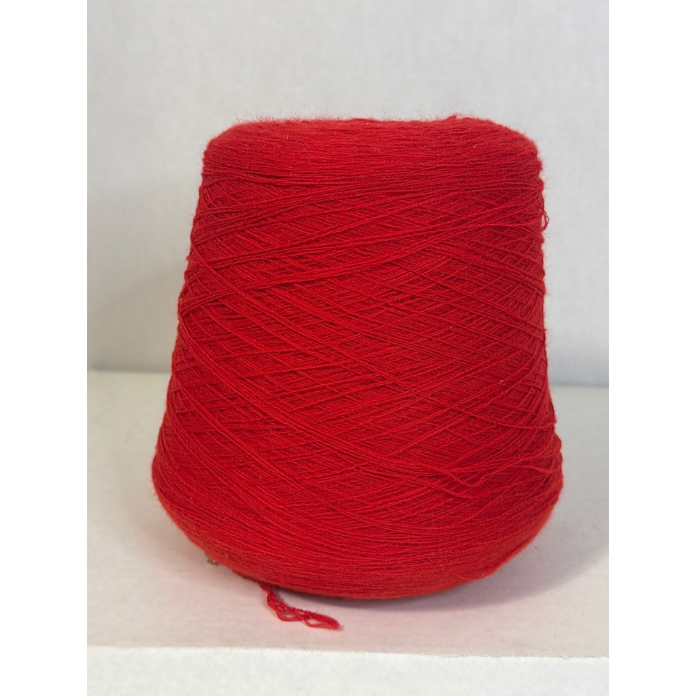 Spunfibers Inc Red Acrylic Yarn Cone 2/24 100% Acrylic 3-Denier Lot 575